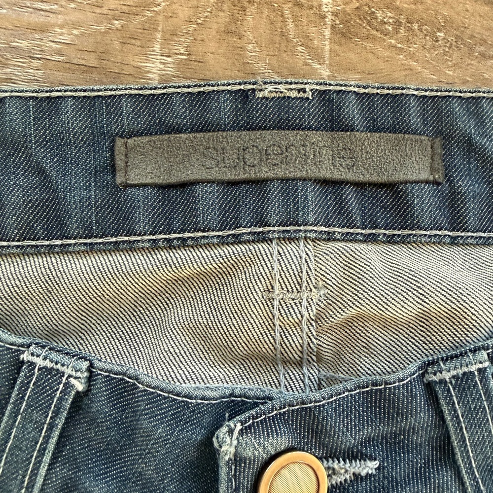 Superfine Straight Leg Jeans Womens 27 Blue Cotton Tencel Low Rise Made in Italy - Picture 5 of 9